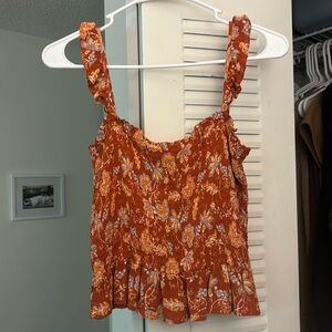 orange floral tank top